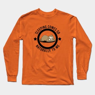 Sleeping Sloth Cute Design Long Sleeve T-Shirt